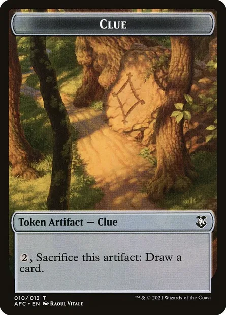 Clue, carte Magic TAFC 10 — extension Forgotten Realms Commander Tokens