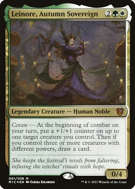 Leinore, Autumn Sovereign, Magic card OMIC 1 — Midnight Hunt Commander Display Commanders set