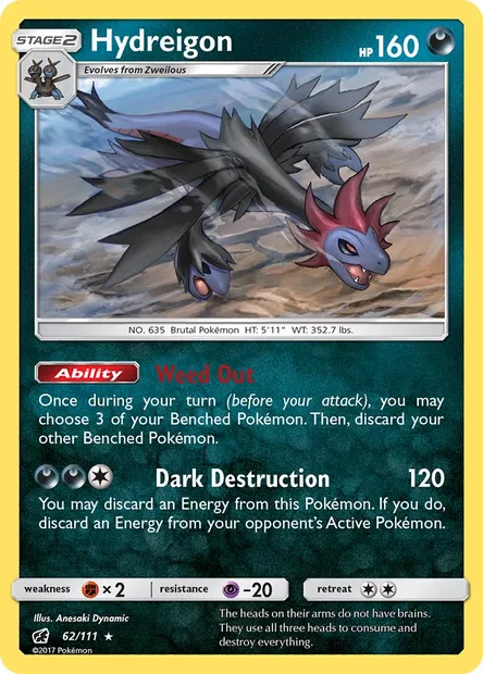 Hydreigon, Pokémon card CIN 62 — Crimson Invasion set
