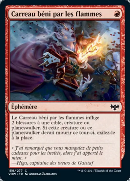 Carreau béni par les flammes, carte Magic VOW 158 — extension Innistrad : noce écarlate