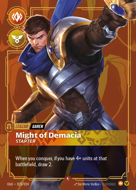 Might of Demacia, Riftbound card OGS 023 — Proving Grounds set