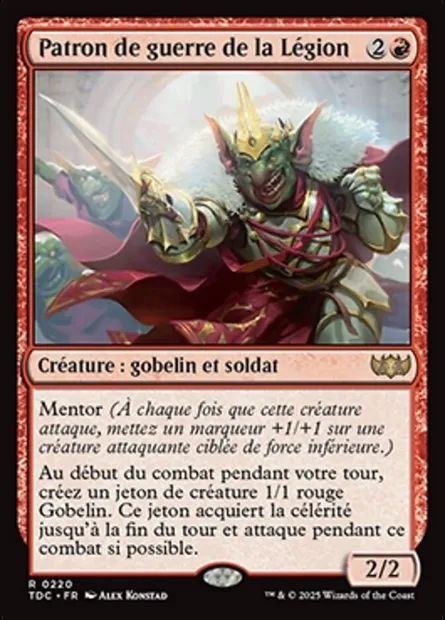 Patron de guerre de la Légion, carte Magic TDC 220 — extension Tarkir: Dragonstorm Commander