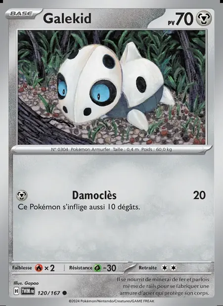Galekid, carte Pokémon TWM 120 — extension Mascarade Crépusculaire