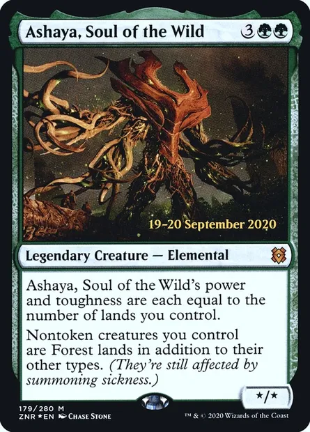 Ashaya, Soul of the Wild, Magic card PZNR 179s — Zendikar Rising Promos set