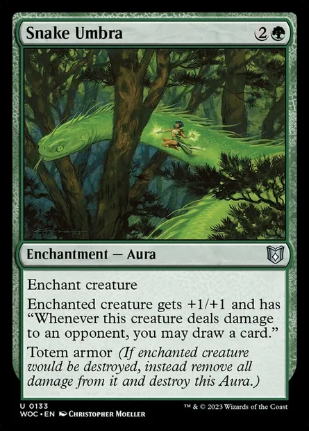 Snake Umbra, Magic card WOC 133 — Wilds of Eldraine Commander set