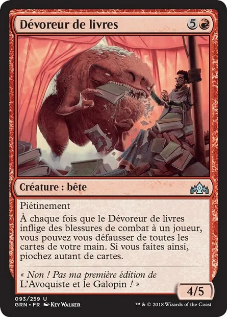 Dévoreur de livres, carte Magic GRN 93 — extension Les Guildes de Ravnica