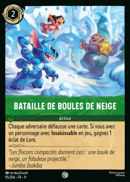 Bataille de boules de neige, carte Disney Lorcana CH11-095 — extension Givresort