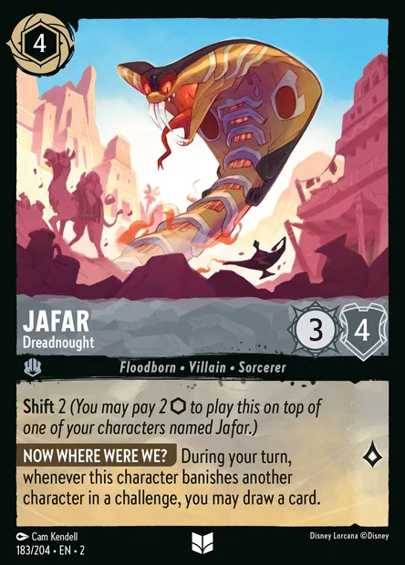 Jafar - Dreadnought, Disney Lorcana card CH2-183 — Rise of the Floodborn set