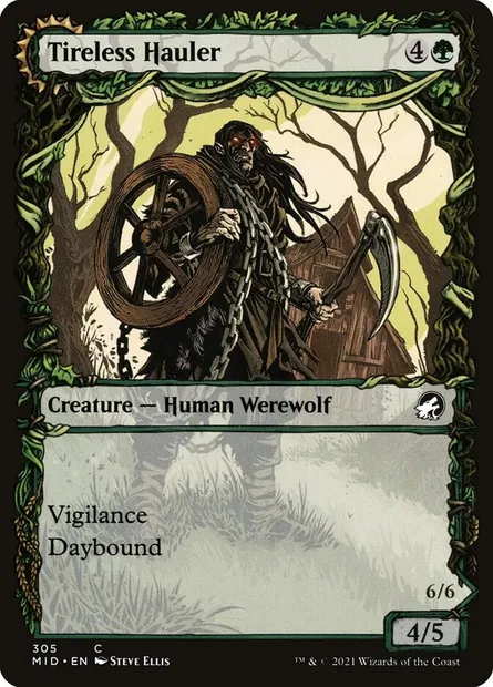 Tireless Hauler // Dire-Strain Brawler, Magic card MID 305 — Innistrad: Midnight Hunt set