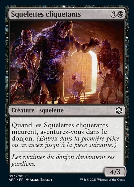 Squelettes cliquetants, carte Magic AFR 93 — extension Forgotten Realms: Aventures dans les Royaumes Oubliés