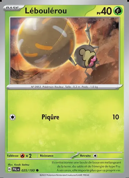 Léboulérou, carte Pokémon PAL 025 — extension Évolutions à Paldea