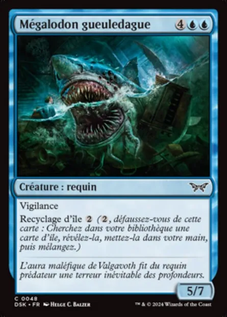 Mégalodon gueuledague, carte Magic DSK 48 — extension Duskmourn: House of Horror