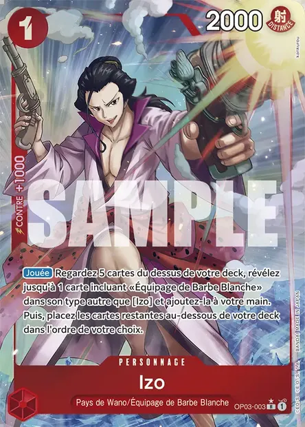 Izo, carte One Piece OP03-003 — extension PILLARS OF STRENGTH