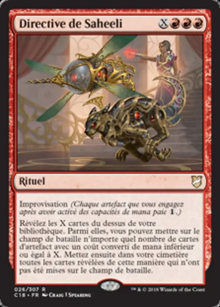 Directive de Saheeli, carte Magic C18 26 — extension Commander 2018