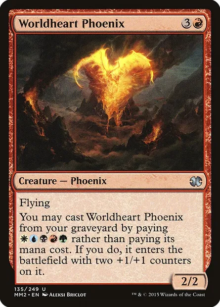 Worldheart Phoenix, Magic card MM2 135 — Modern Masters 2015 set