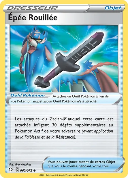 Épée Rouillée, carte Pokémon SHF 62 — extension Destinées Radieuses
