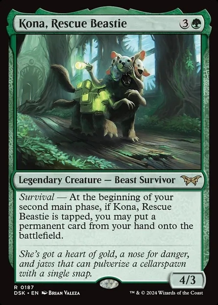 Kona, Rescue Beastie, Magic card DSK 187 — Duskmourn: House of Horror set