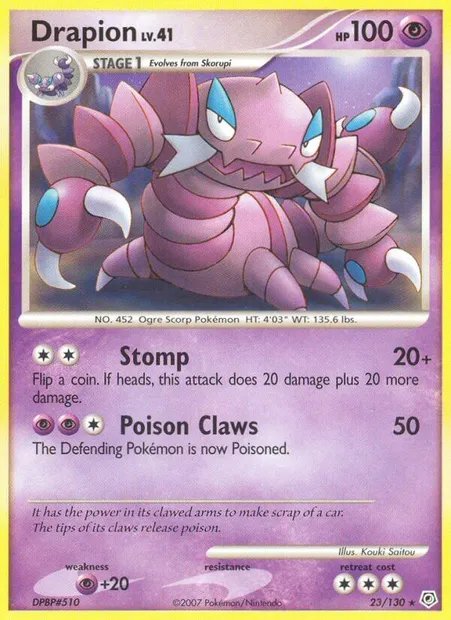 Drapion, Pokémon card DP 23 — Diamond & Pearl set