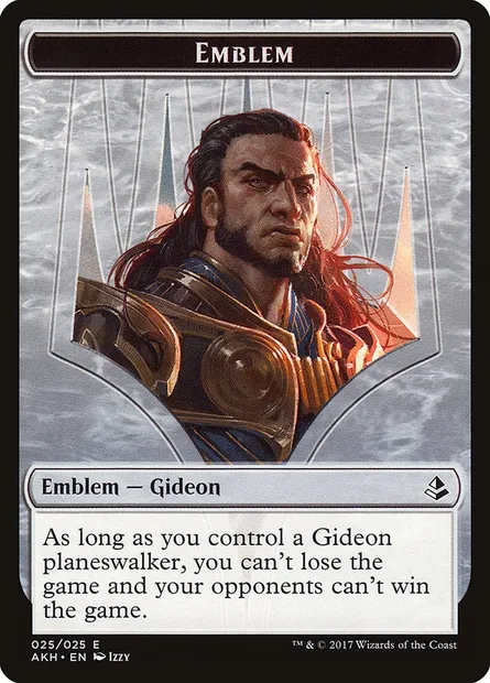 Gideon of the Trials Emblem, Magic card TAKH 25 — Amonkhet Tokens set