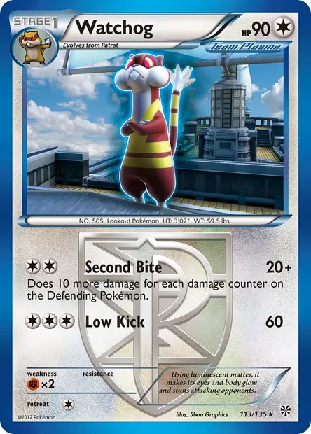 Watchog, Pokémon card PLS 113 — Plasma Storm set