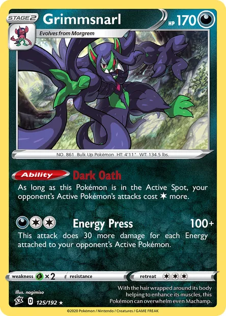 Grimmsnarl, Pokémon card RCL 125 — Rebel Clash set