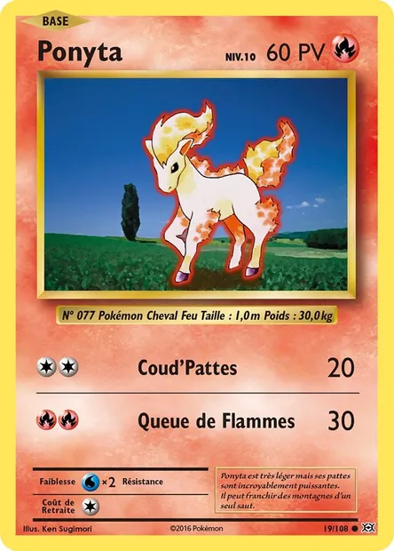 Ponyta, carte Pokémon EVO 19 — extension Évolutions