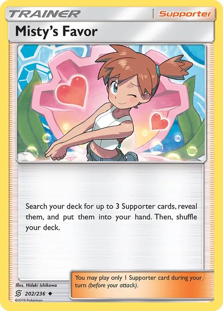 Misty’s Favor, Pokémon card UNM 202 — Unified Minds set