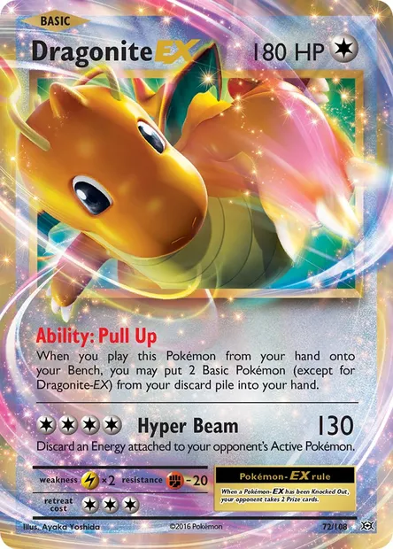 Dragonite EX, Pokémon card EVO 72 — Evolutions set
