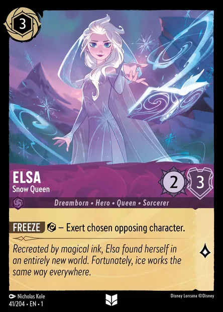 Elsa - Snow Queen, Disney Lorcana card CH1-041 — The First Chapter set