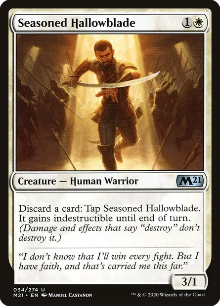 Seasoned Hallowblade, Magic card M21 34 — Core Set 2021 set