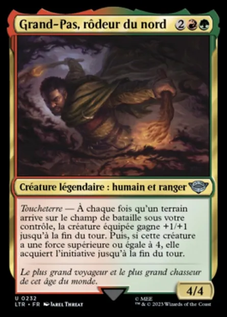 Grand-Pas, rôdeur du nord, carte Magic LTR 232 — extension Le Seigneur des Anneaux : chroniques de la Terre du Milieu
