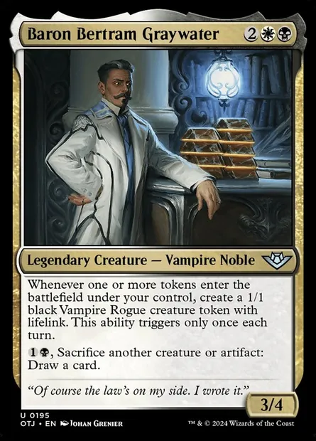 Baron Bertram Graywater, Magic card OTJ 195 — Outlaws of Thunder Junction set