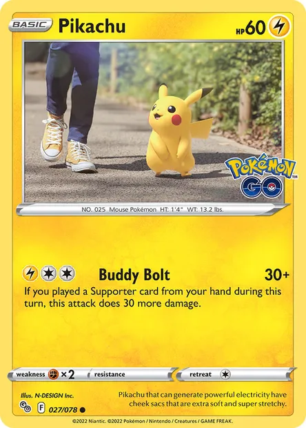 Pikachu, Pokémon card PGO 027 — Pokémon GO set