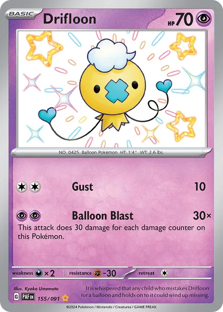 Drifloon, Pokémon card PAF 155 — Paldean Fates set