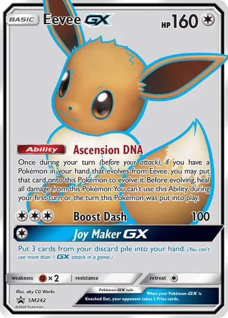Eevee GX, Pokémon card SM 242 — SM Black Star Promos set