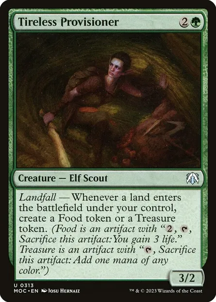 Tireless Provisioner, Magic card MOC 313 — March of the Machine Commander set