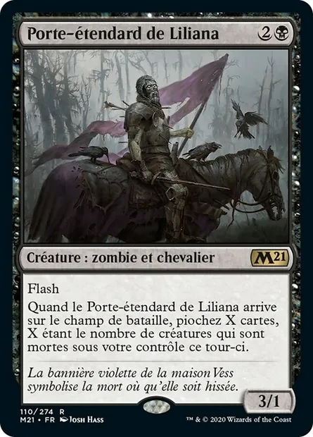 Porte-étendard de Liliana, carte Magic M21 110 — extension Core Set 2021