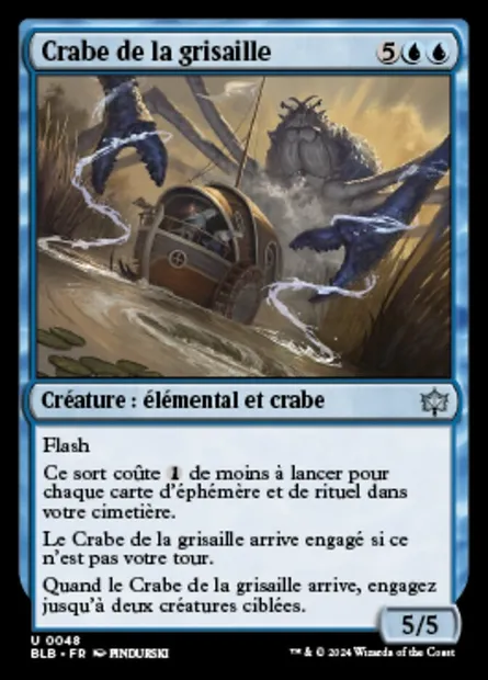 Crabe de la grisaille, carte Magic BLB 48 — extension Bloomburrow