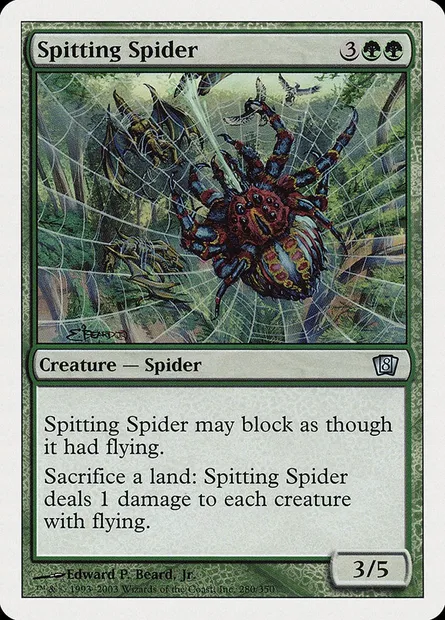 Araignée cracheuse, carte Magic 8ED 280 — extension Huitième Edition
