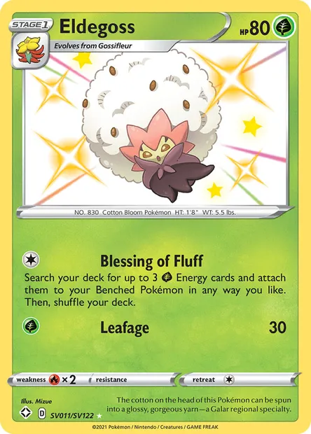 Eldegoss, Pokémon card SHF SV011 — Shining Fates set