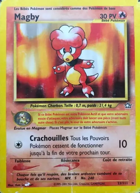 Magby, carte Pokémon NG 23 — extension Neo Genesis