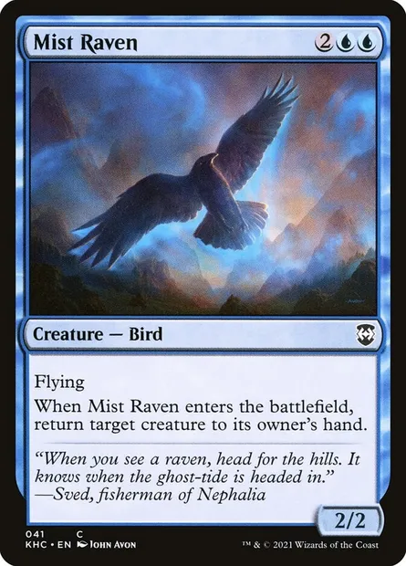 Mist Raven, Magic card KHC 41 — Kaldheim Commander set