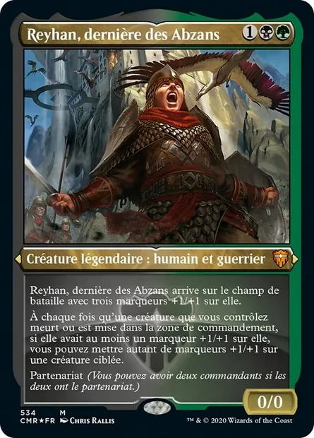 Reyhan, dernière des Abzans, carte Magic CMR 534 — extension Commander Legends