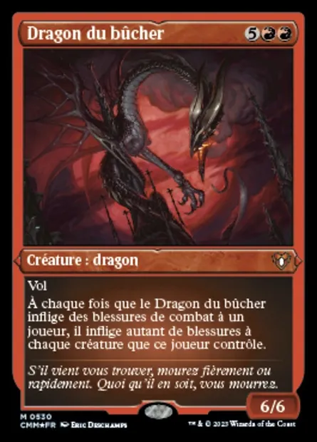 Dragon du bûcher, carte Magic CMM 530 — extension Commander Masters