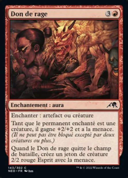 Don de rage, carte Magic NEO 143 — extension Kamigawa: La Dynastie Néon