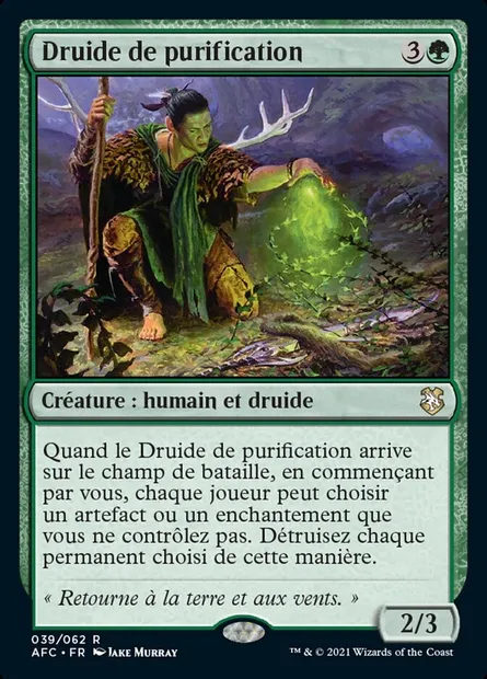 Druide de purification, carte Magic AFC 39 — extension Forgotten Realms Commander