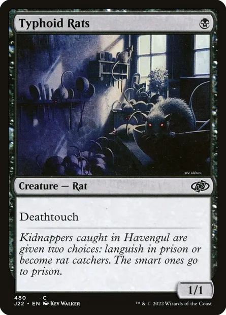 Typhoid Rats, Magic card J22 480 — Jumpstart 2022 set