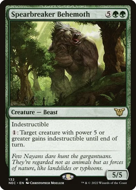 Spearbreaker Behemoth, Magic card NEC 132 — Neon Dynasty Commander set