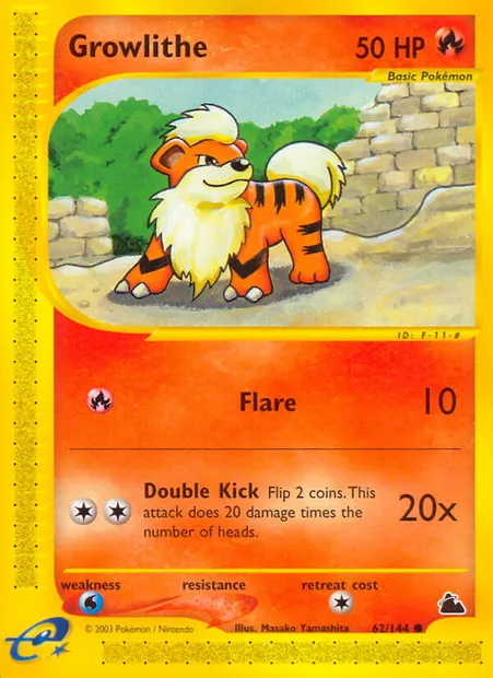 Growlithe, Pokémon card SK 62 — Skyridge set