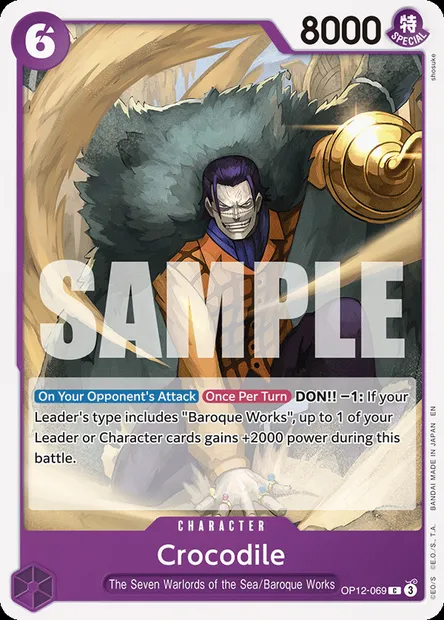 Crocodile, One Piece card OP12-069 — LEGACY OF THE MASTER set